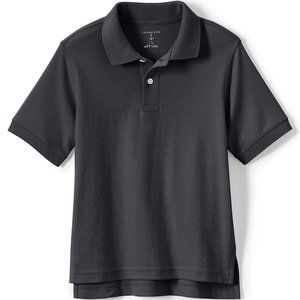 COPY - Lands' End Boy's SS Interlock Polo School Uniform Polo, Black, B17, NWT